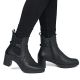 6. Women's leather ankle boots with heels, insulated, black, Rieker 77651-00