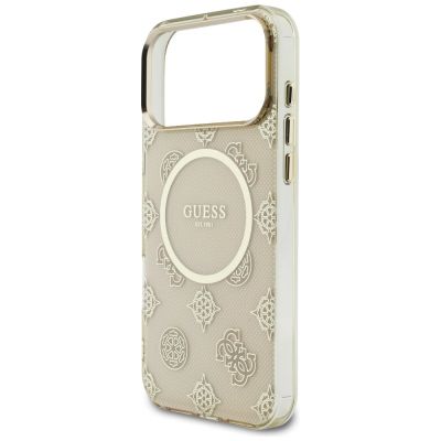 6. Guess IML Peony Dot MagSafe Case for iPhone 17 Pro Max - Beige