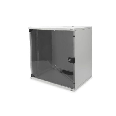 8. Digitus 19" 12U wall-mounted network cabinet 540x400, glass door, gray, undivided, unassembled, 60kg