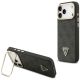 Guess 4G PU Triangle Logo & Stand Camera Magsafe Case for iPhone 17 Pro Max - Black