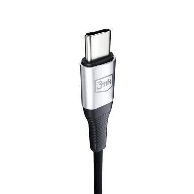 6. 3mk AUX minijack 3.5 mm / USB-C cable - silver