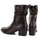 10. Women's high-heeled ankle boots with a gathered upper, brown Vinceza 58682