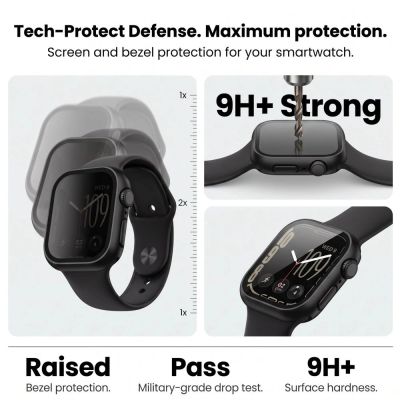 13. Tech-Protect Defense Black & Clear 2-Pack Cases for Apple Watch 49 mm