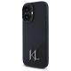2. Karl Lagerfeld Silicone Shadow Metal Initial MagSafe iPhone 16 Case - Black