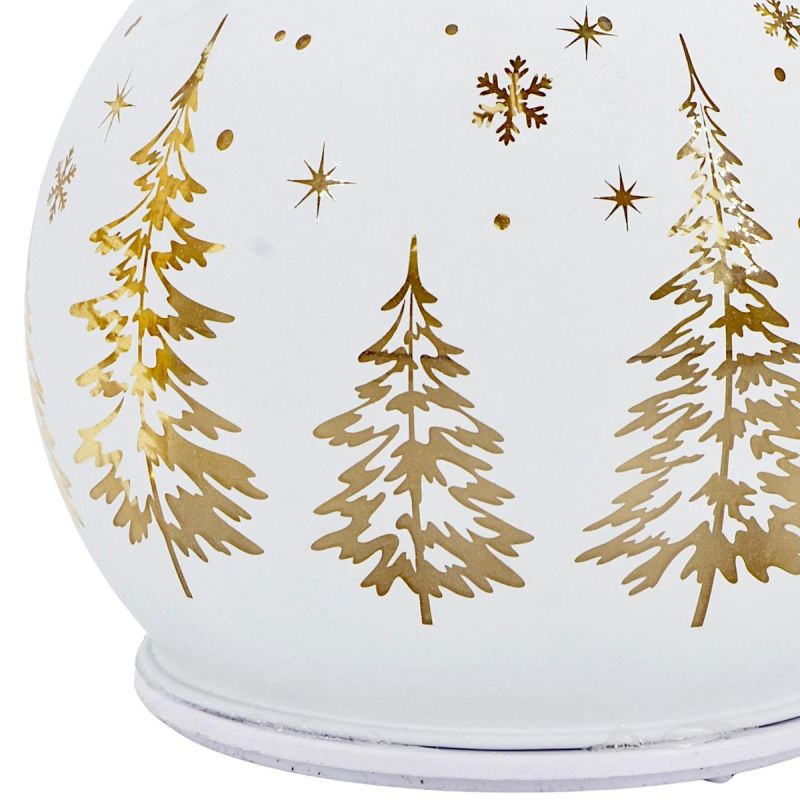 2. DECORATIVE GLASS LED BAUBLE 12 CM SPARKLING ROTATING – WHITE