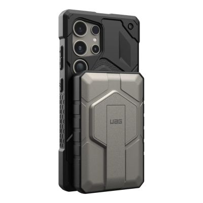 5. UAG Rugged 10K Power Bank – 10000 mAh with Stand, 10 W Wireless Charging, MagSafe Compatible, Cable Included (black/titanium)