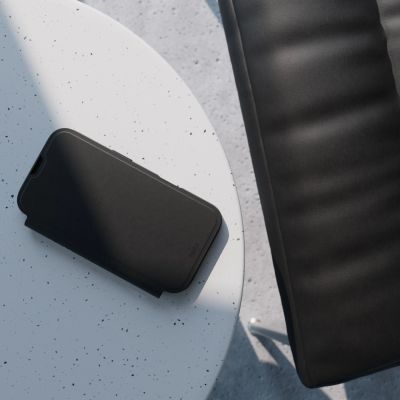 9. Puro Book Mag MagSafe Leather Case with Flap and Card Slot for iPhone 16 Pro Max - Black