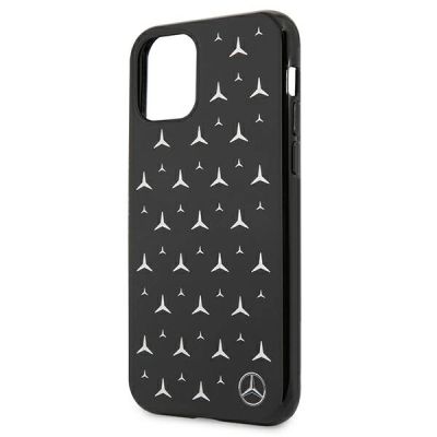3. Mercedes Silver Stars Pattern Case for iPhone 11 / Xr - Black