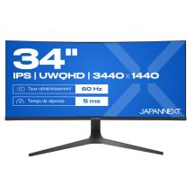 JAPANNEXT 86.4cm Curved Monitor JN-IPS340UWQHD60C-C65W-HS with UWQHD screen