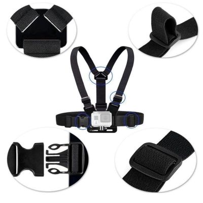 4. Adjustable sports camera harness - black