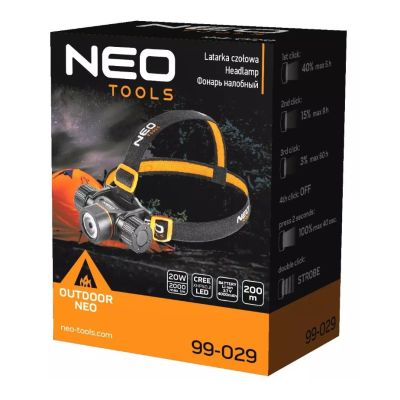 2. Neo Tools 2000LM CREE XHP50.2 LED Rechargeable USB Headlamp