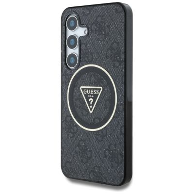 9. Guess 4G Glitter Triangle Buttons MagSafe Case for Samsung Galaxy S25 Plus Black