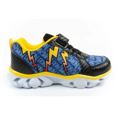 4. Leomil children's sports shoes Pokemon sneakers lightweight with velcro LED black yellow