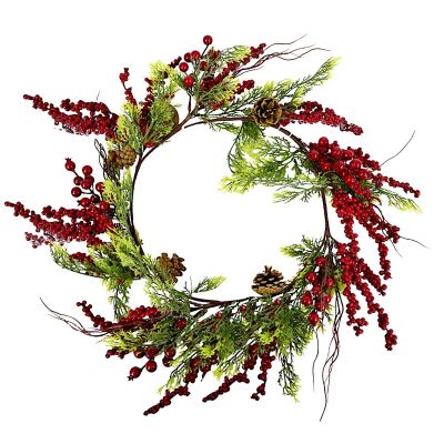 DECORATIVE DOOR WREATH 60 CM RED