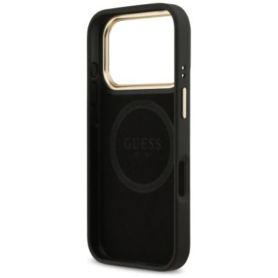 7. Guess 4G Logo Plate MagSafe Case for iPhone 17 Pro - Black