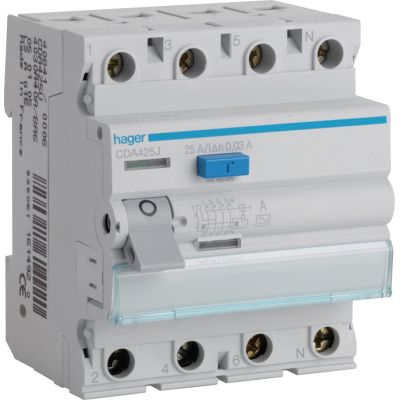 CDA425J 25A/ 30MA/A DIFFERENTIAL CIRCUIT BREAKER 25A 4P 4M 30MA A 6KA