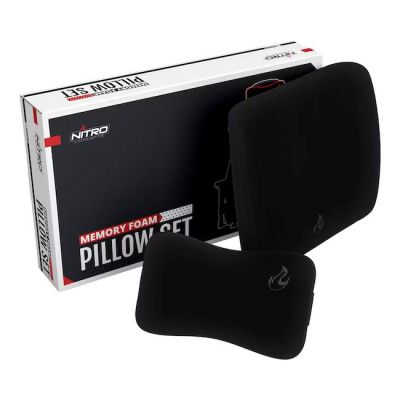 Nitro Concepts Memory Foam Pillow Set Black/Black - memory foam pillow set