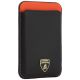 3. Lamborghini Urus D8 Genuine Leather MagSafe Magnetic Phone Wallet - Black and Red