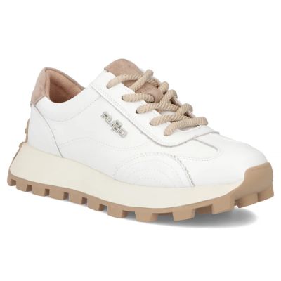 Leather platform sneakers, white, Filippo DP7498