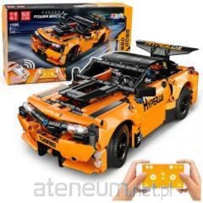 Construction Blocks Remote-Controlled RC Car, Orange, 545 Pieces