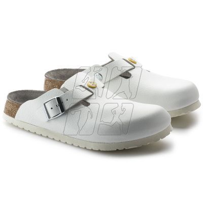 6. Women's Birkenstock Boston ESD White clogs natural leather medical narrow slippers (0061378)