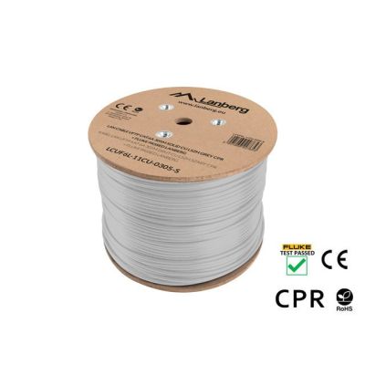 LANBERG UFTP CABLE CAT 6A 305M CU LSZH WIRE GRAY CPR+FLUKE PASSED