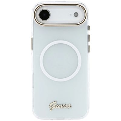 4. Guess IML Gradient Script Metal MagSafe Case for iPhone Air - White