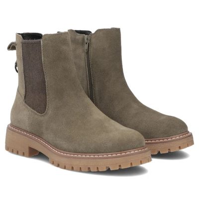 4. Women’s khaki leather Chelsea boots Filippo DBT7935