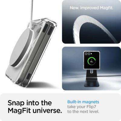 16. Spigen AirSkin Mag MagSafe Case for Samsung Galaxy Z Flip 7 - Clear and White
