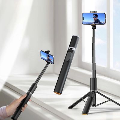6. Tech-Protect L08S Bluetooth Selfie Stick with Remote Control, Tripod up to 141cm - Black