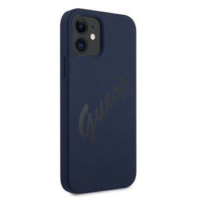 4. Guess GUHCP12SLSVSBL iPhone 12 mini 5.4" blue/blue hardcase Script Vintage