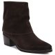 2. Women's leather cowboy boots with rolled-up upper, chocolate Potocki JE19497