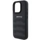 6. AMG Leather Debossed Lines Black Logo iPhone 16 Pro Max Case - Black