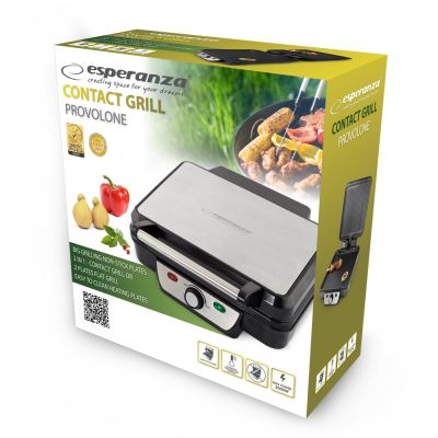 5. Esperanza Provolone EKG007 electric grill (tabletop-closed; 1800W; stainless steel color)