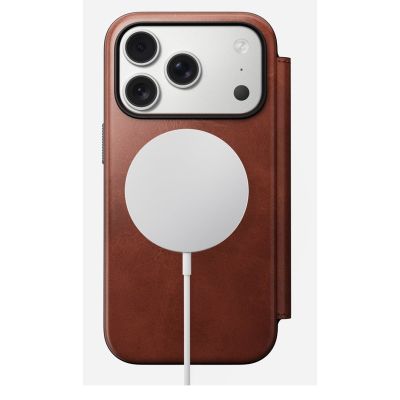 3. NOMAD Modern Leather Folio - MagSafe compatible leather case for iPhone 17 Pro, Horween leather (Old Dublin)