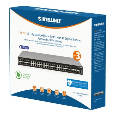 7. Intellinet 562041 Managed Network Switch L3 Gigabit Ethernet (10/100/1000) PoE Support Black