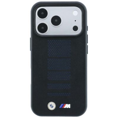 3. BMW M Blue Perfo Metal Logo MagSafe Case for iPhone 18 Pro Max / 17 Pro Max - Black