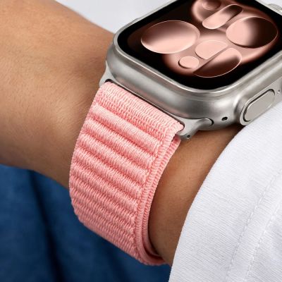 7. Tech-Protect NylonLoop Strap for Apple Watch 40 / 41 / 42 mm – Pink