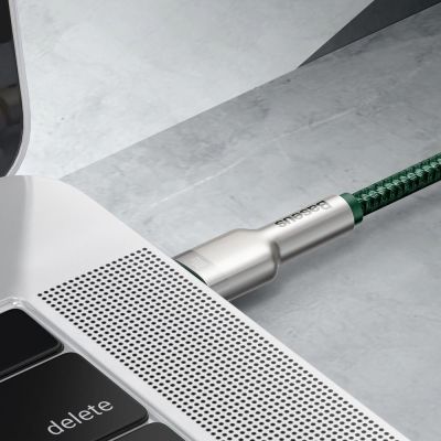 9. Baseus Cafule Series Metal Data USB-C / USB-C PD QC SCP 100W 5A 2 m cable - green