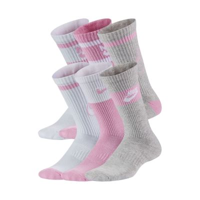 Nike Everyday Cush Crew Youth Socks White, Pink, Gray CK7302 905