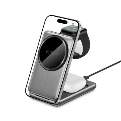 2. QI15W-A42 3in1 Inductive Charger with MagSafe for Apple Devices - Gray