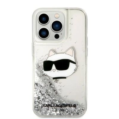 3. Karl Lagerfeld KLHCP14LLNHCCS iPhone 14 Pro 6.1" silver/silver hardcase Glitter Choupette Head