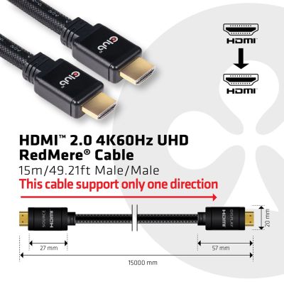 3. CLUB 3D CAC-2314 HDMI 2.0 4K60Hz RedMere cable 15m