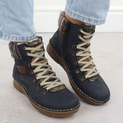 7. Women's navy blue ankle boots Rieker 73343-15