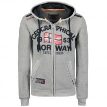 Men’s Geographical Norway Flag DB MEN 054 Grey Hoodie (WW6088H/GN/Blended Grey)