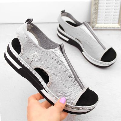 20. Rieker W RKR686 metallic comfortable slip-on sandals 