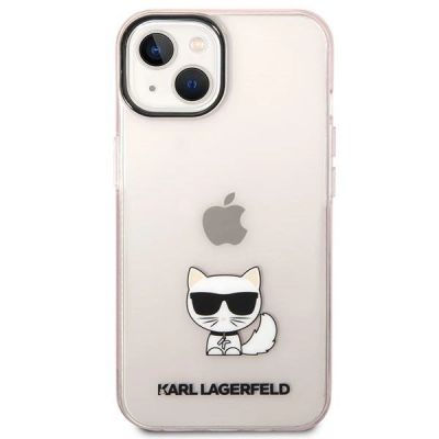 3. Karl Lagerfeld Transparent Choupette Body Case for iPhone 14 Plus / 15 Plus 6.7" - Pink