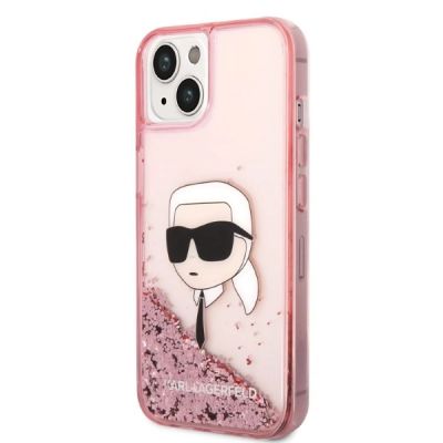 2. Karl Lagerfeld Glitter Karl's Head case for iPhone 14 Plus - pink