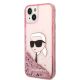 2. Karl Lagerfeld Glitter Karl's Head case for iPhone 14 Plus - pink