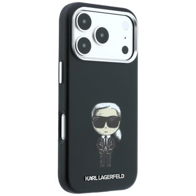 5. Karl Lagerfeld Smooth Ikonik Sketch MagSafe Case for iPhone 18 Pro / 17 Pro - Black
